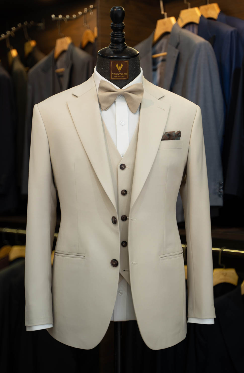 3-Piece Beige Suit
