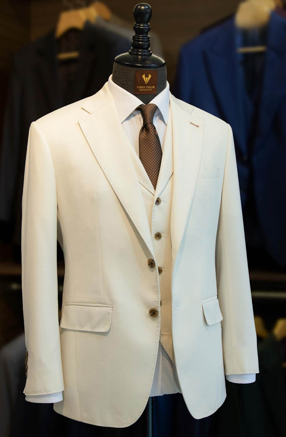 3-Piece Cream Suit