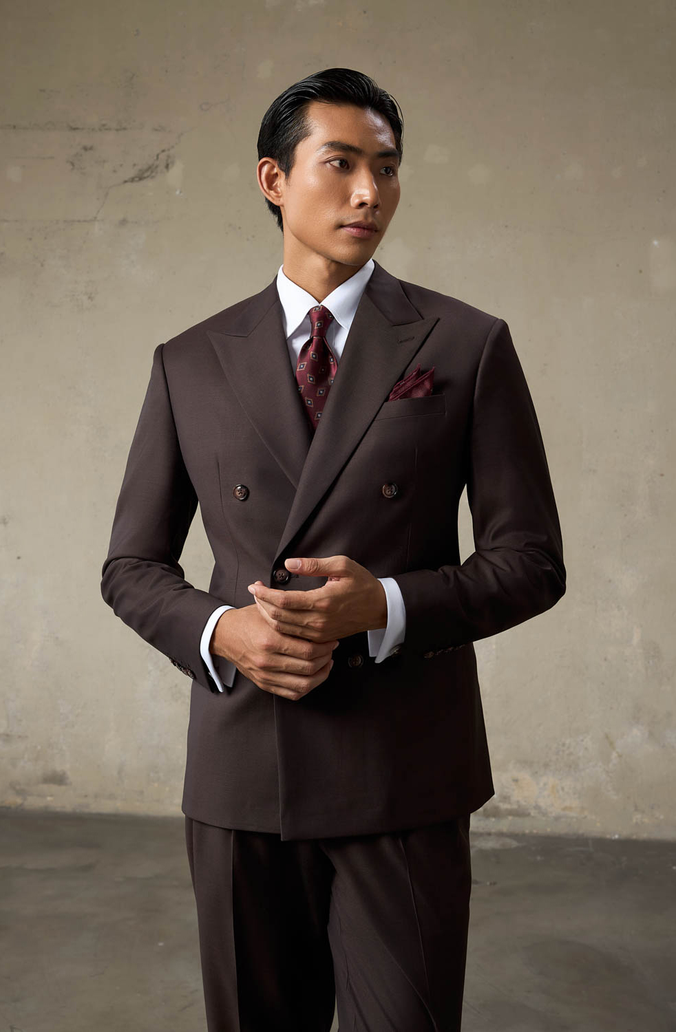 LOOK 5 | Chocolate Brown Double-Breasted Suit