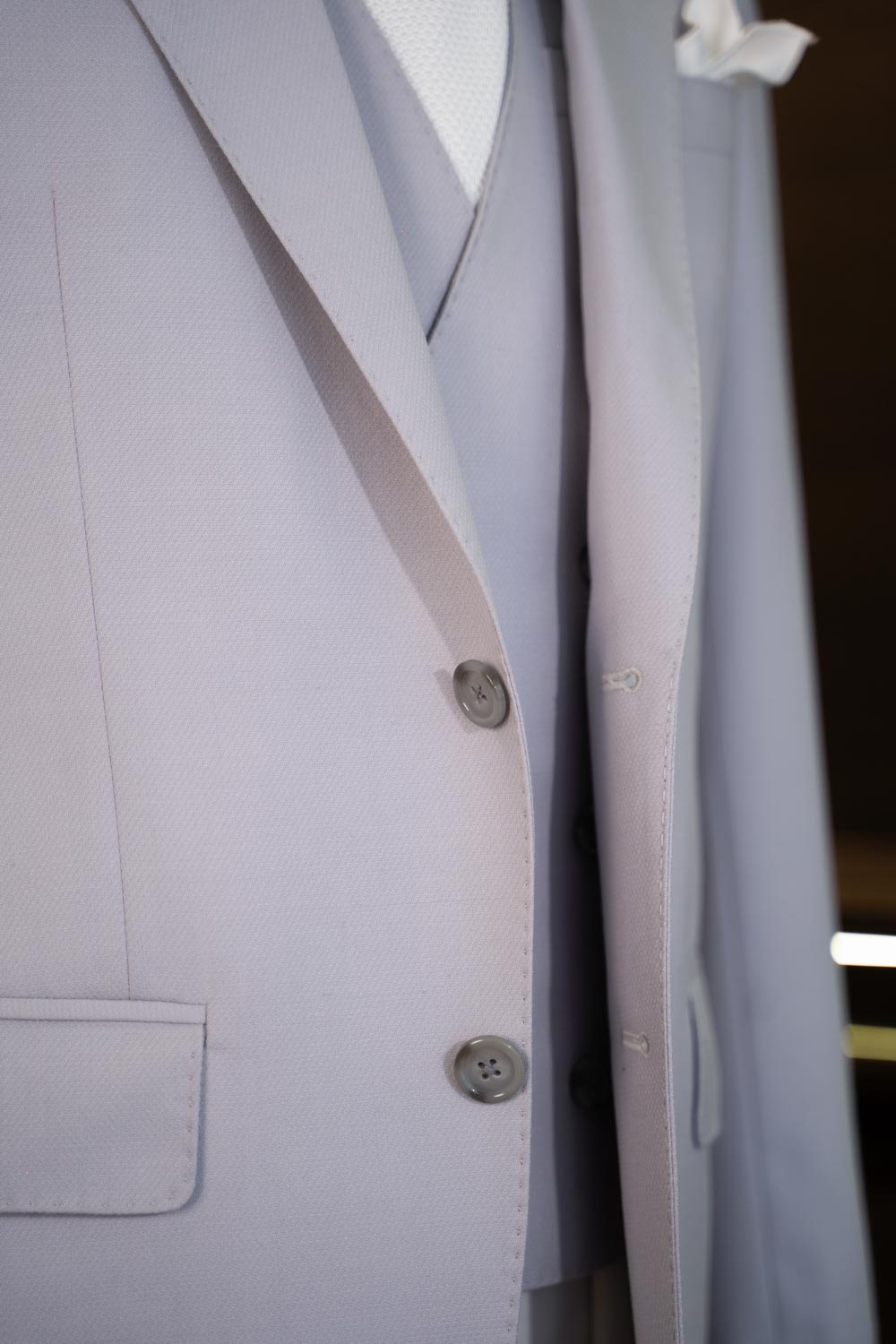 3-Piece Light Gray Suit